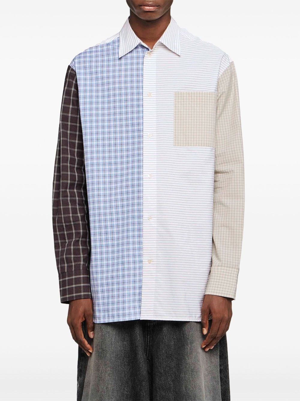 Patchwork design shirt - 4