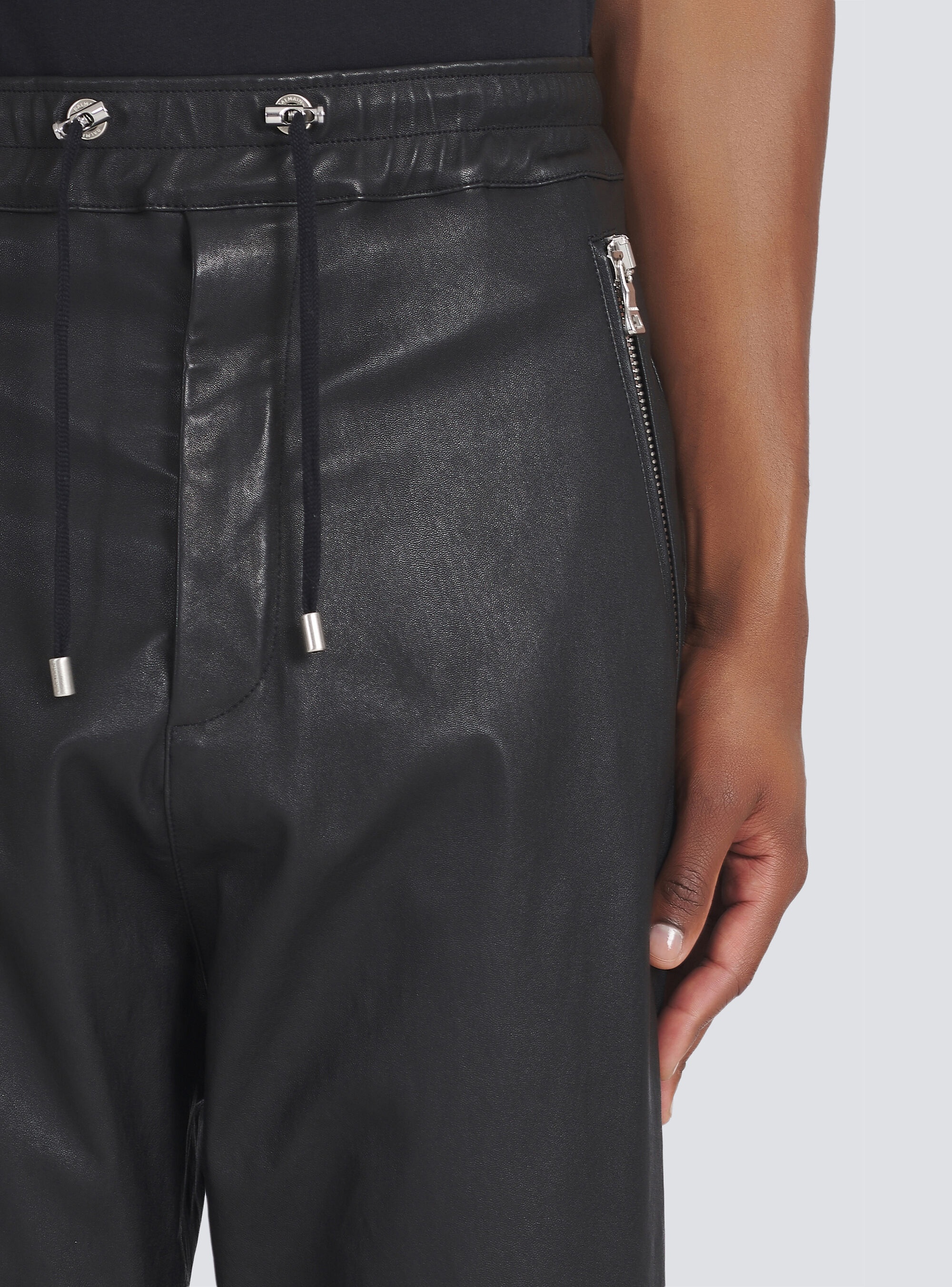 Harem cut leather pants - 7