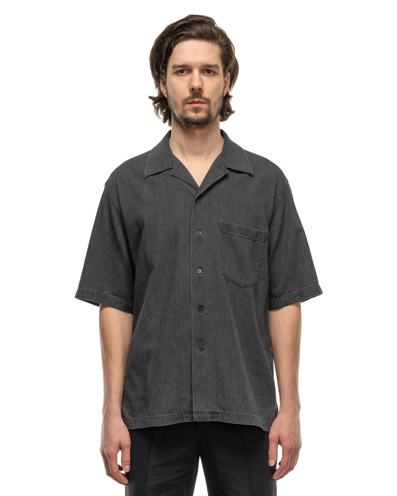 AURALEE Selvedge Super Light Denim Half Sleeved Shirt Washed AURALEE Selvedge Super Light Denim Half Sleeved Shirt Washed