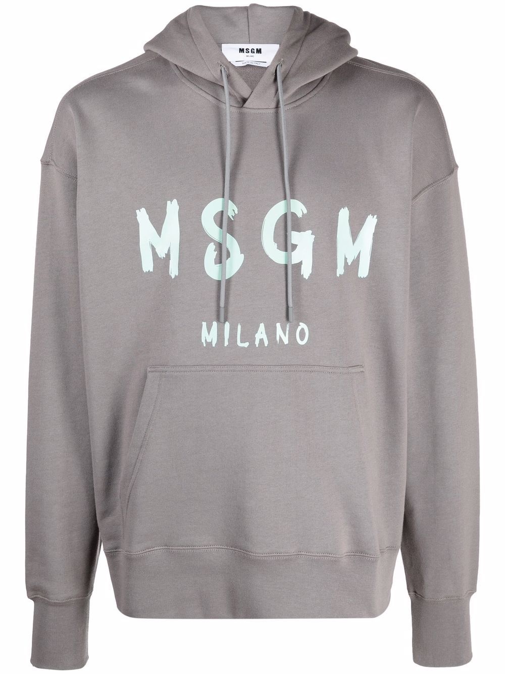 logo-print cotton hoodie - 1