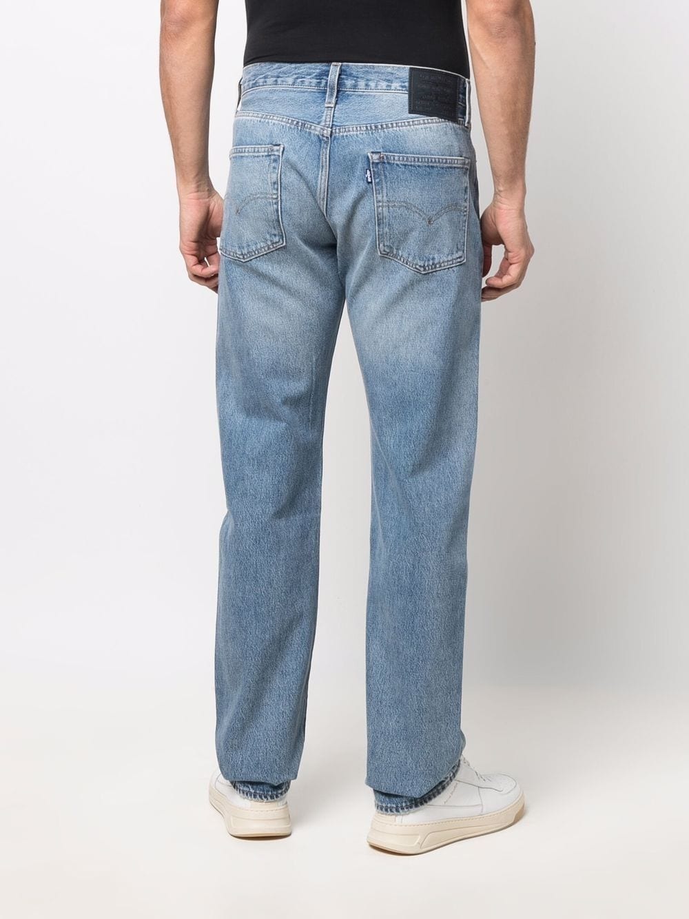 stonewashed straight-leg jeans - 4