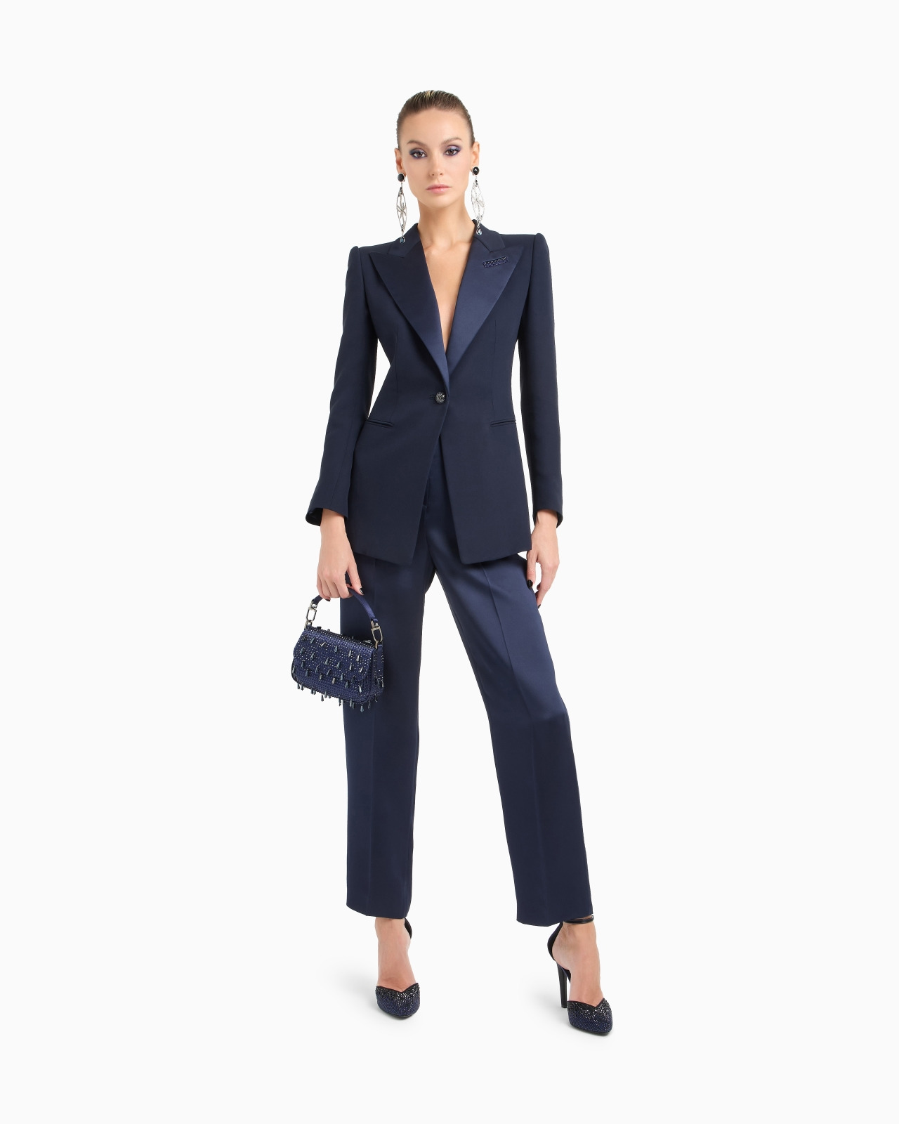 LONG SINGLE-BREASTED SILK JACKET - 2