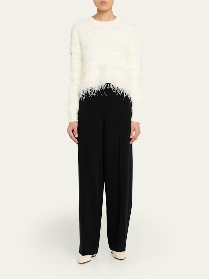Cinq à Sept Vivi Feathered Crewneck Sweater outlook