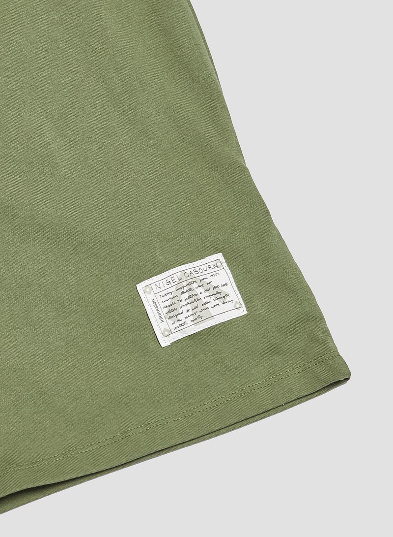 Cabourn Stencil Tee in Green 4