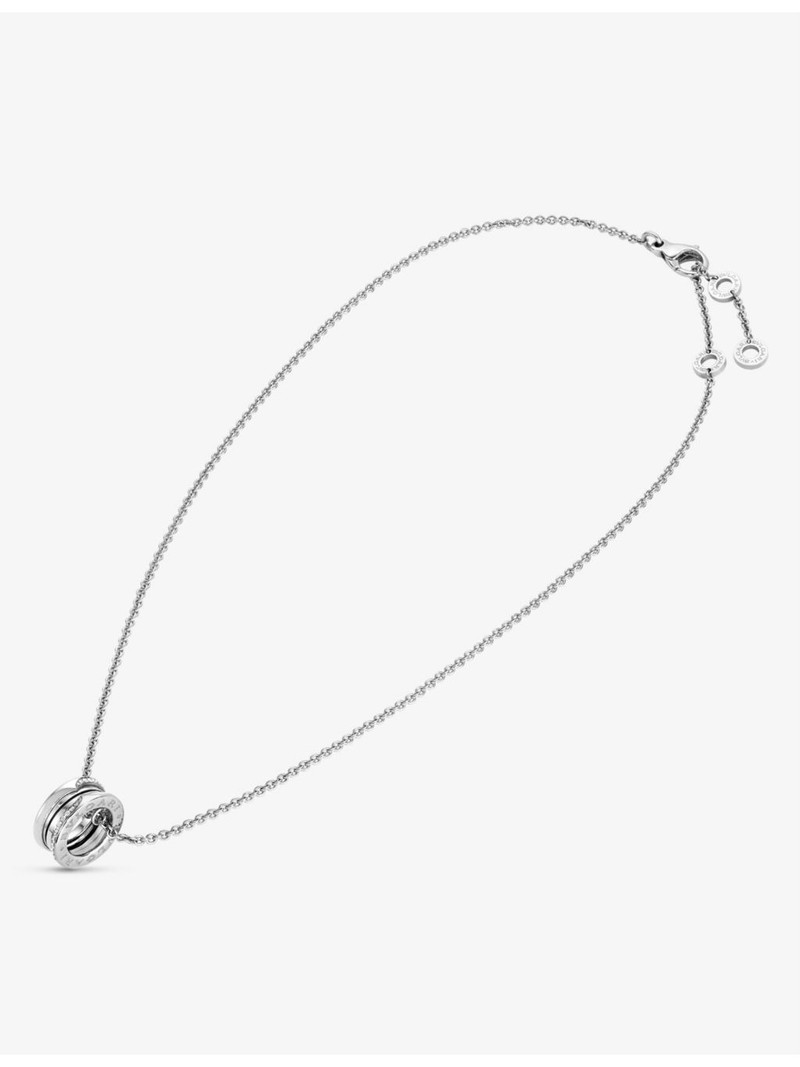BVLGARI B.zero1 18ct white-gold and 0.14ct brilliant-cut diamond pendant necklace outlook