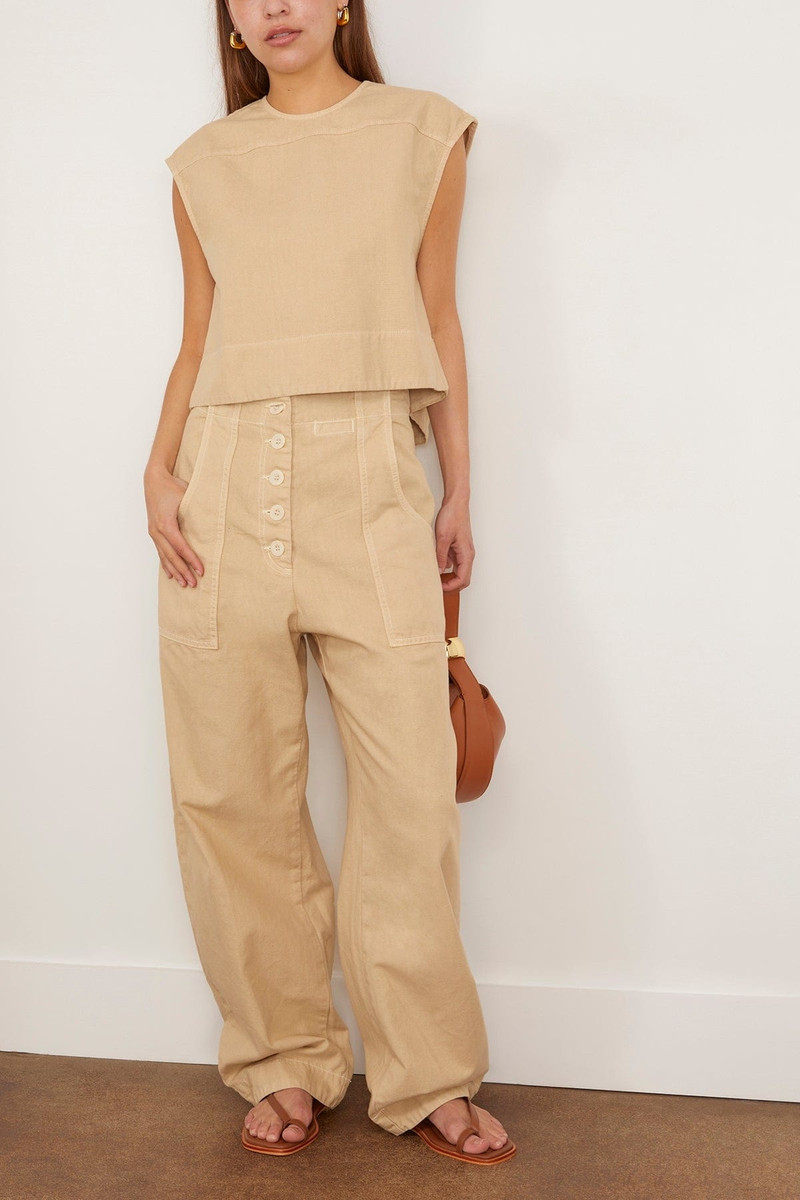 RACHEL COMEY Orla Top in Cement outlook