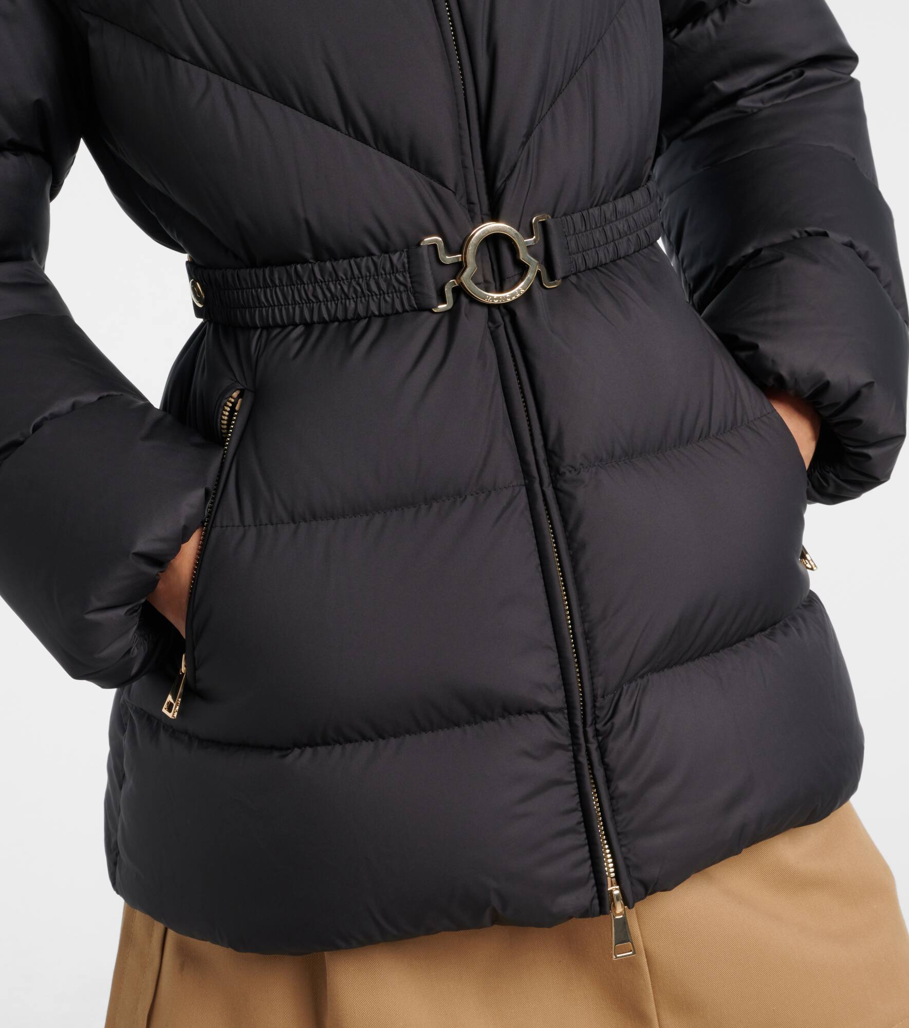 Brosse belted hooded down jacket - 5