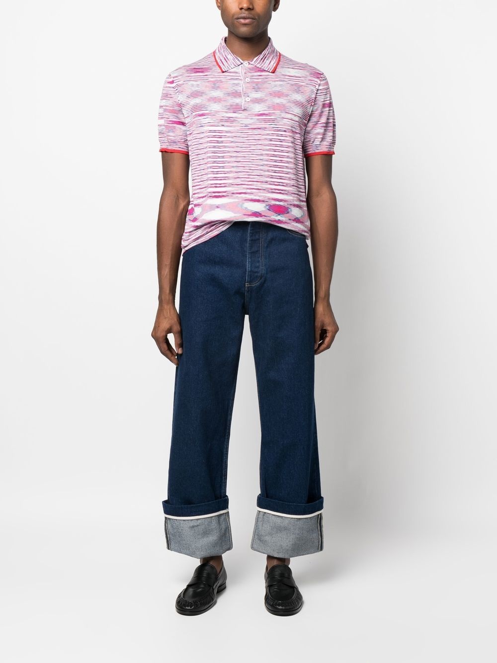 marl-knit polo shirt - 2