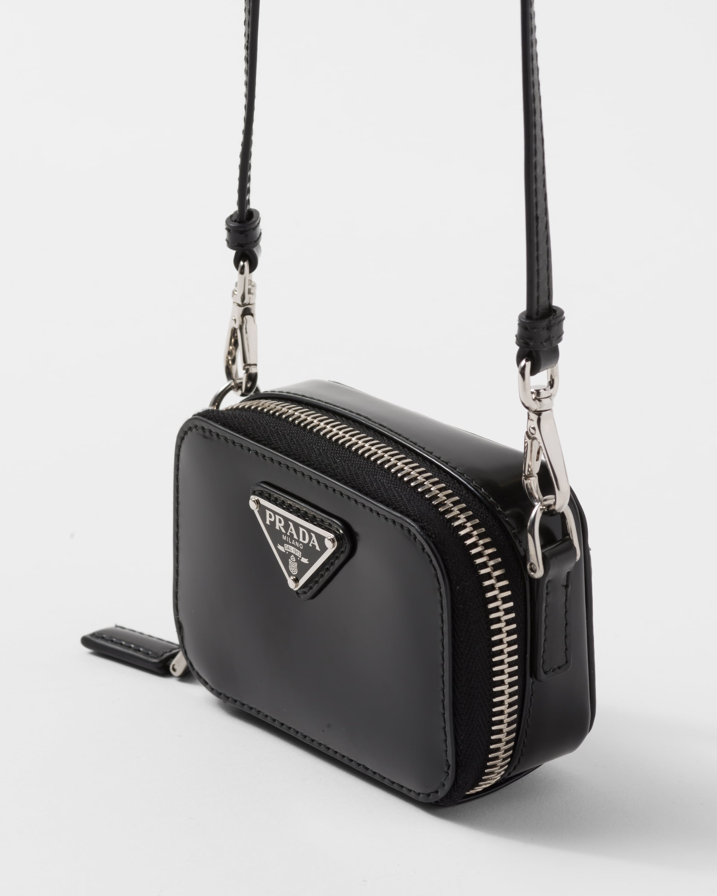 Brushed leather mini-pouch with shoulder strap - 5