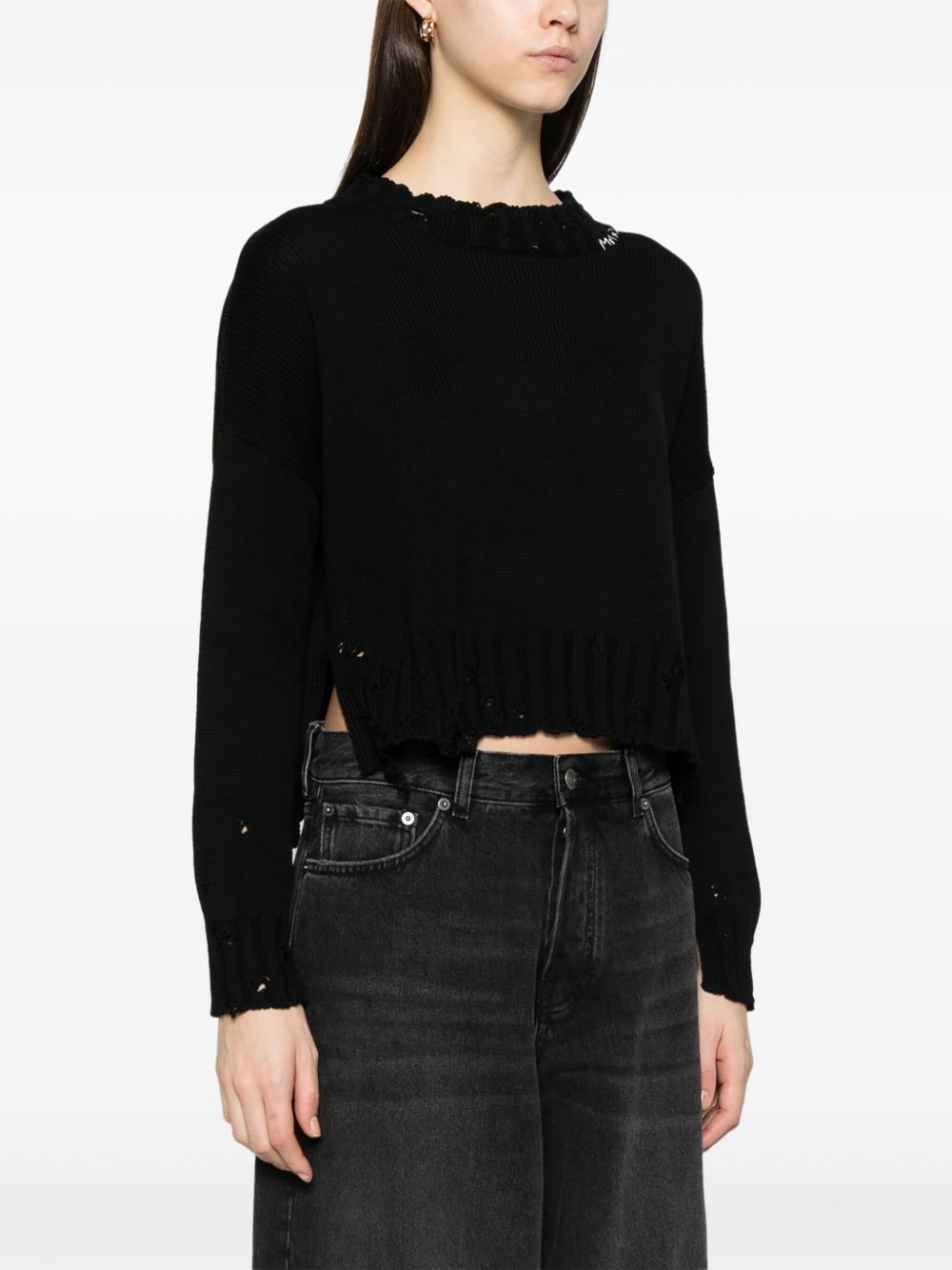dishevelled cotton sweater - 3