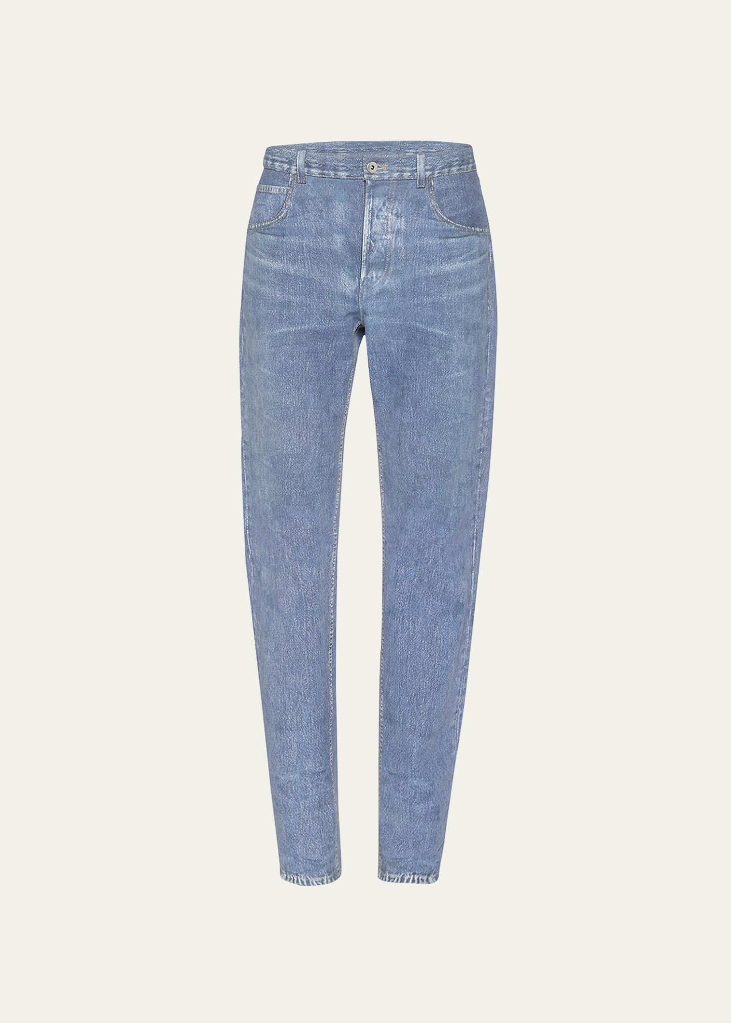 Denim Printed Nubuck Pants - 1
