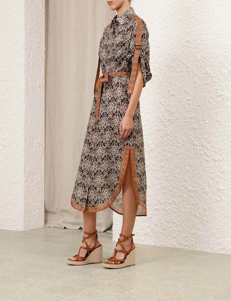 yellow floral dress midi Jacqueline Yellow Floral Appliqué Midi Dress, M / Yellow