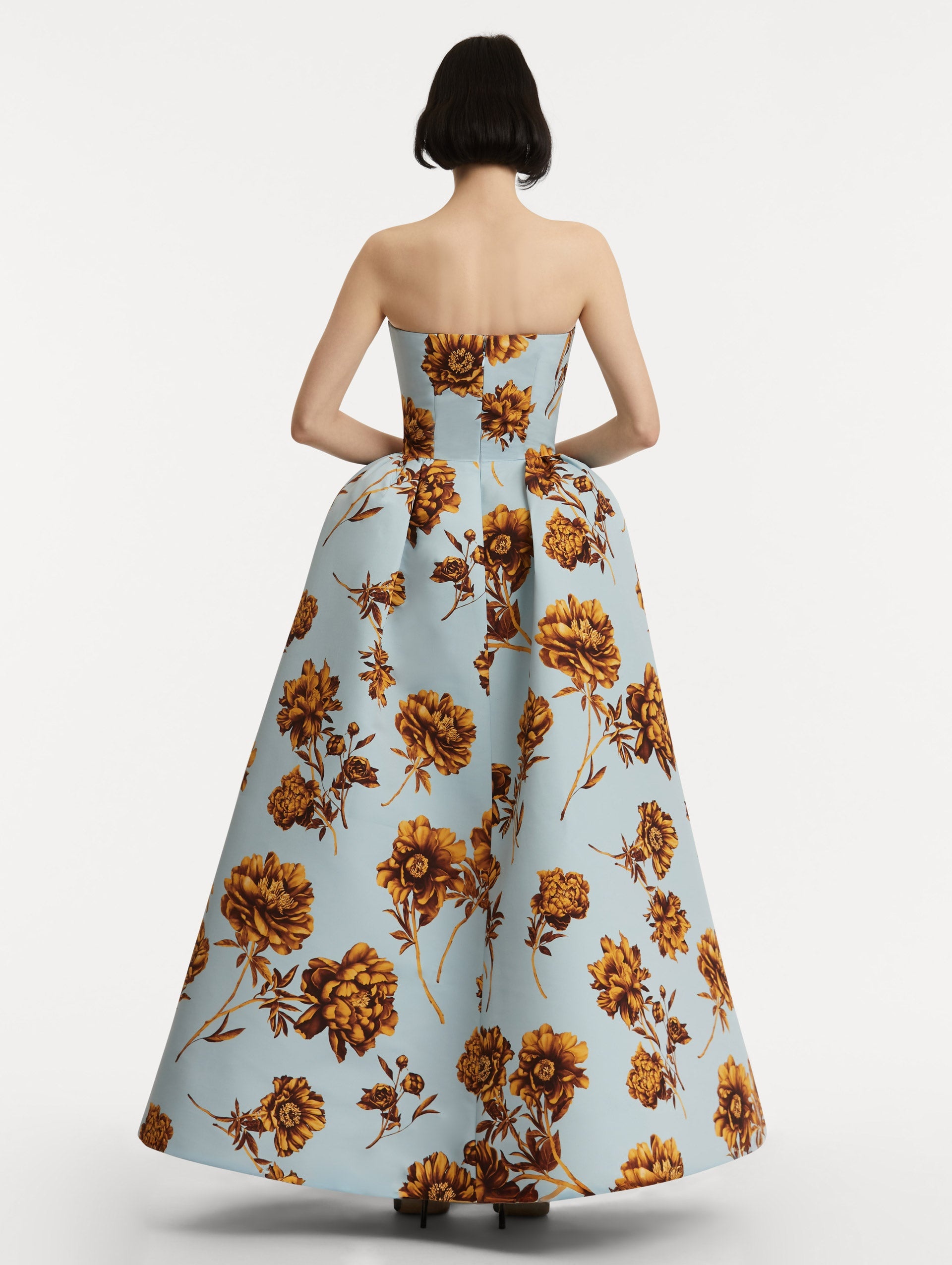 PEONY FAILLE GOWN WITH SHAWL - 5