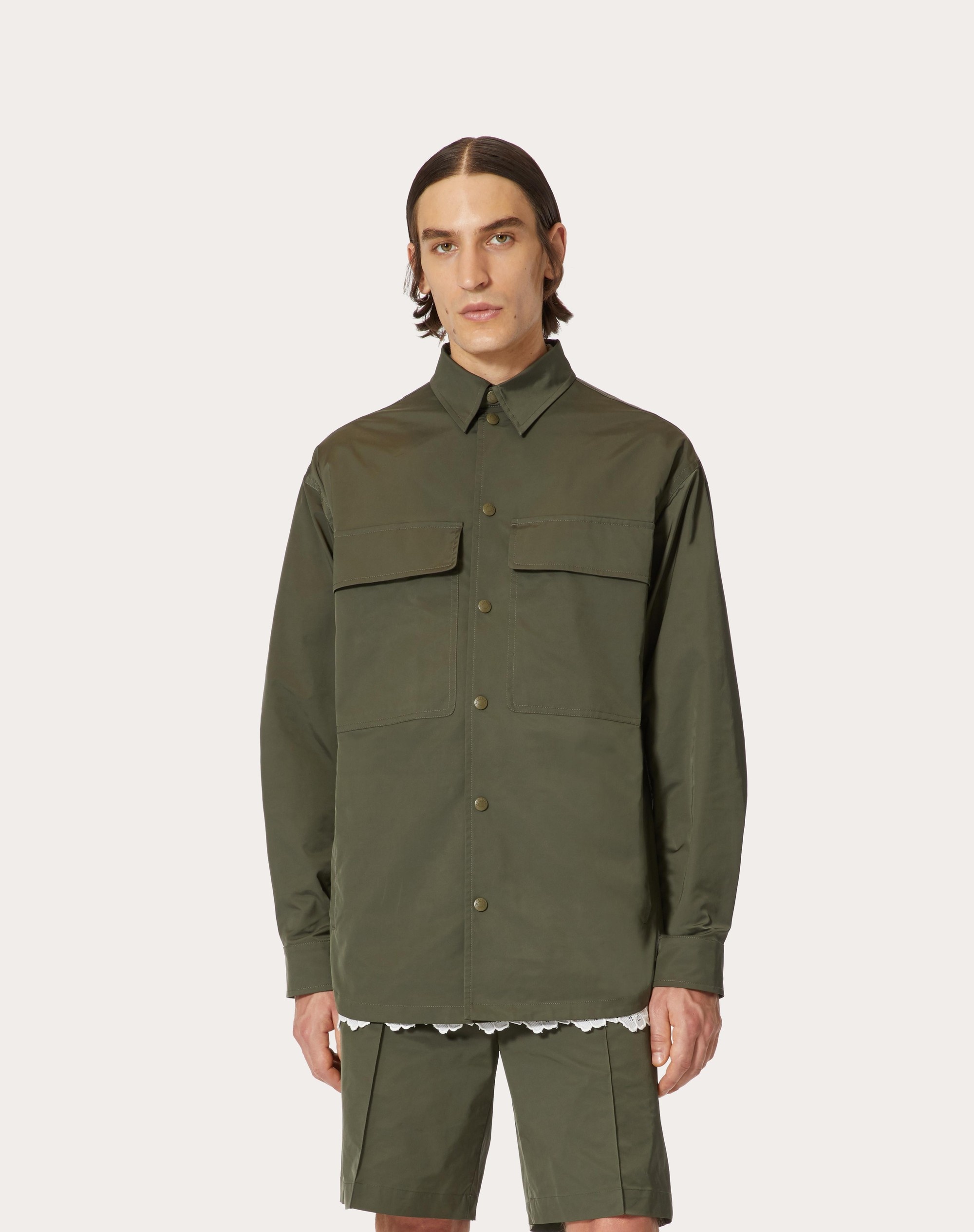 NYLON SHIRT JACKET WITH VLTN TAG - 3