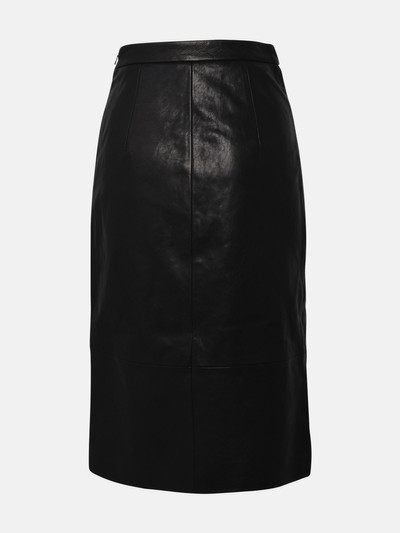 KHAITE Freser black leather skirt outlook