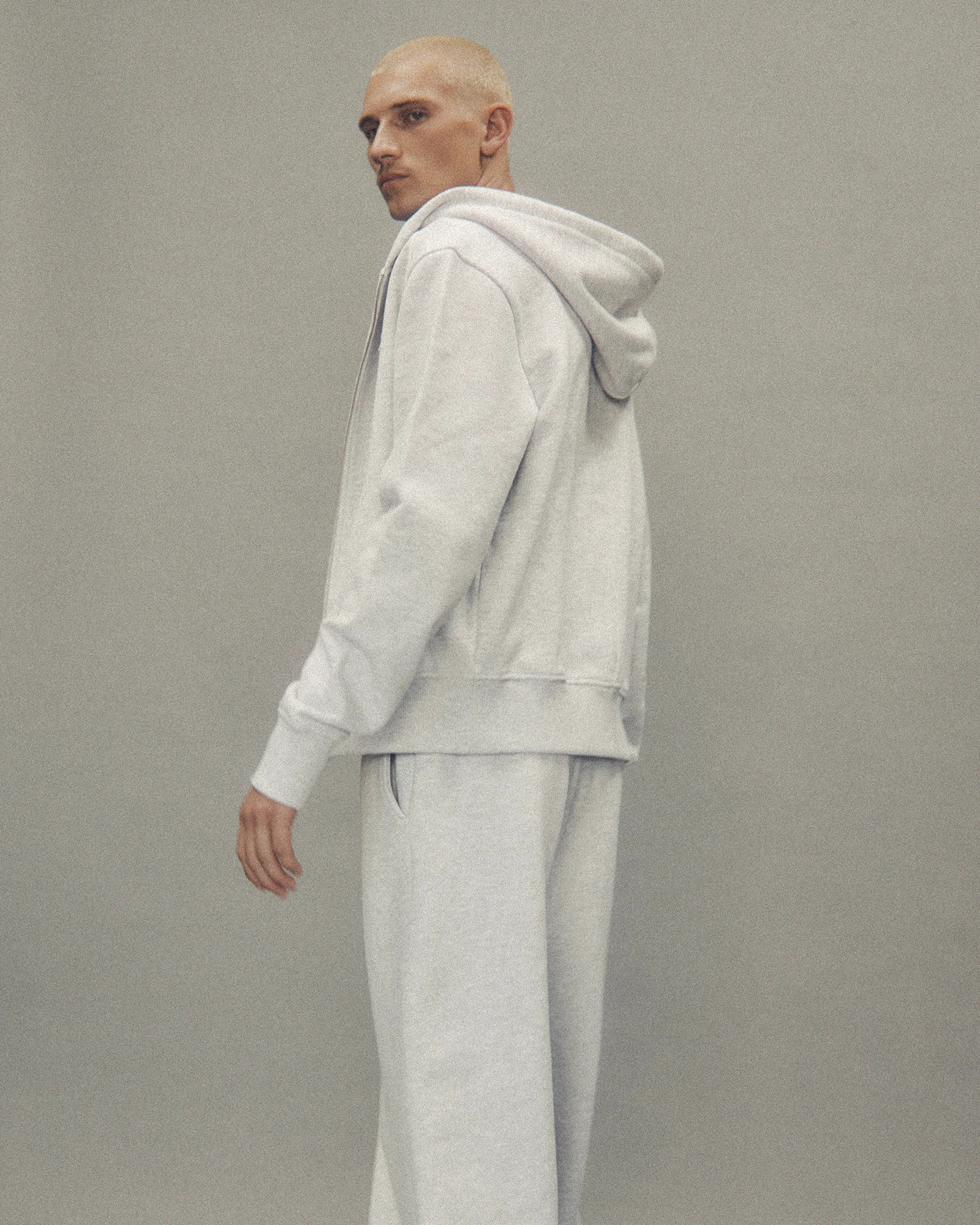 SLIM ZIP UP HEATHER GREY - 4
