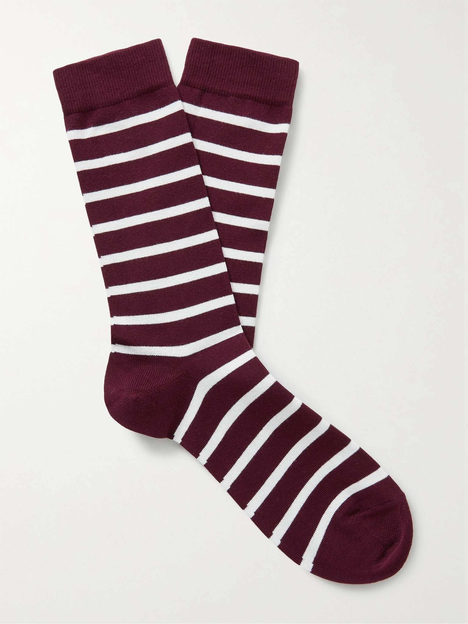 Striped Stretch Cotton-Blend Socks - 1