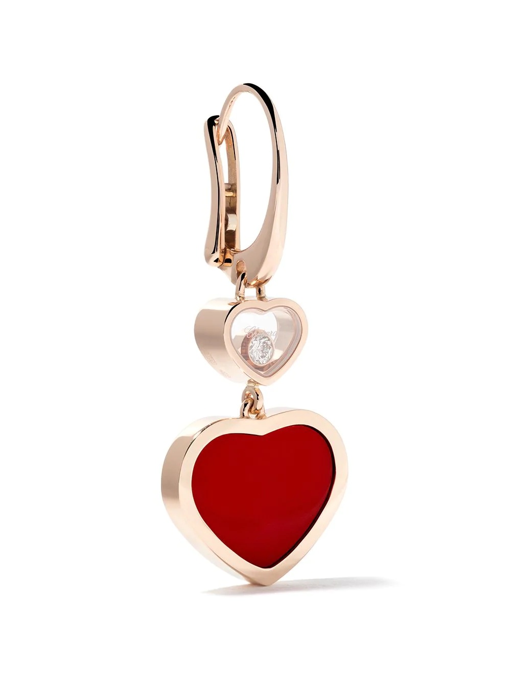 18kt rose gold Happy Hearts diamond drop earrings - 3