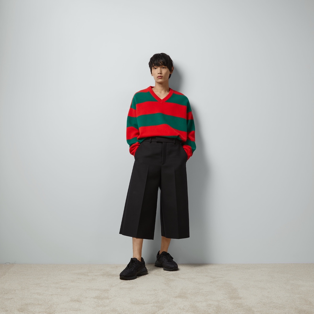 Felted wool striped sweater - 2