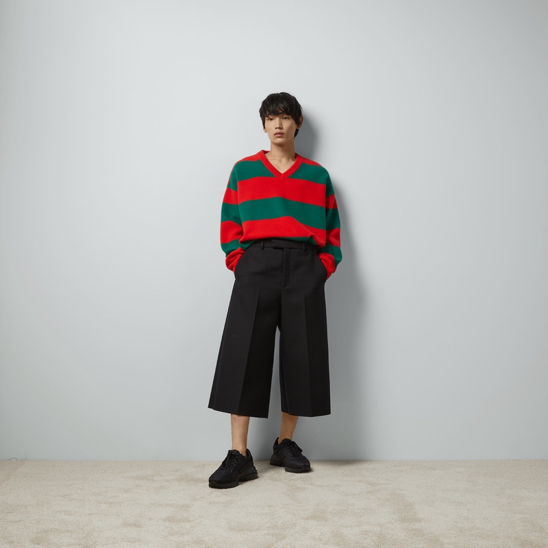 GUCCI Felted wool striped sweater outlook