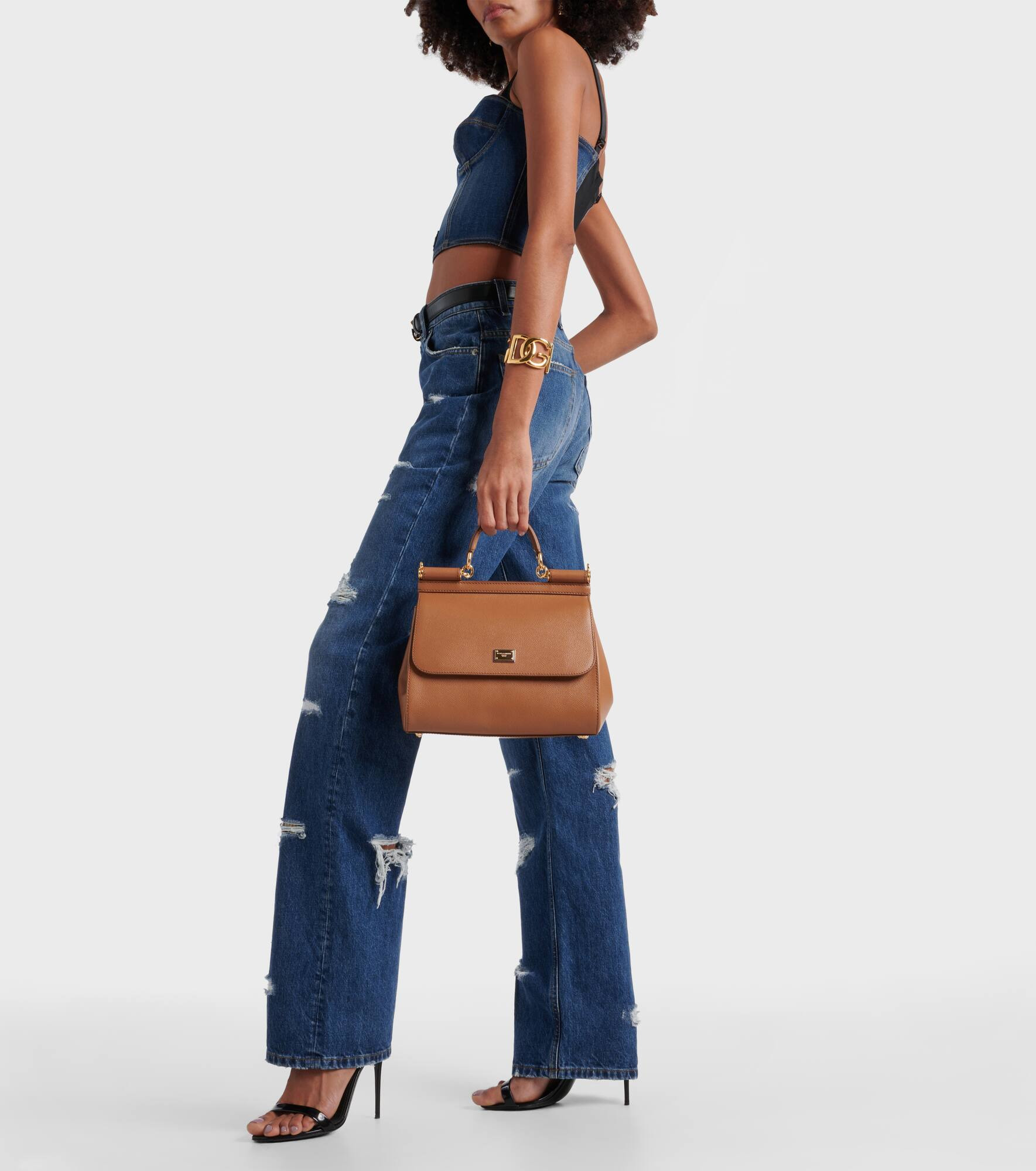 Sicily Medium leather shoulder bag - 5