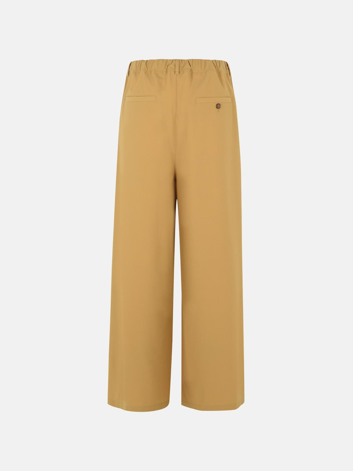 BEIGE VIRGIN WOOL BLEND TROUSERS - 3