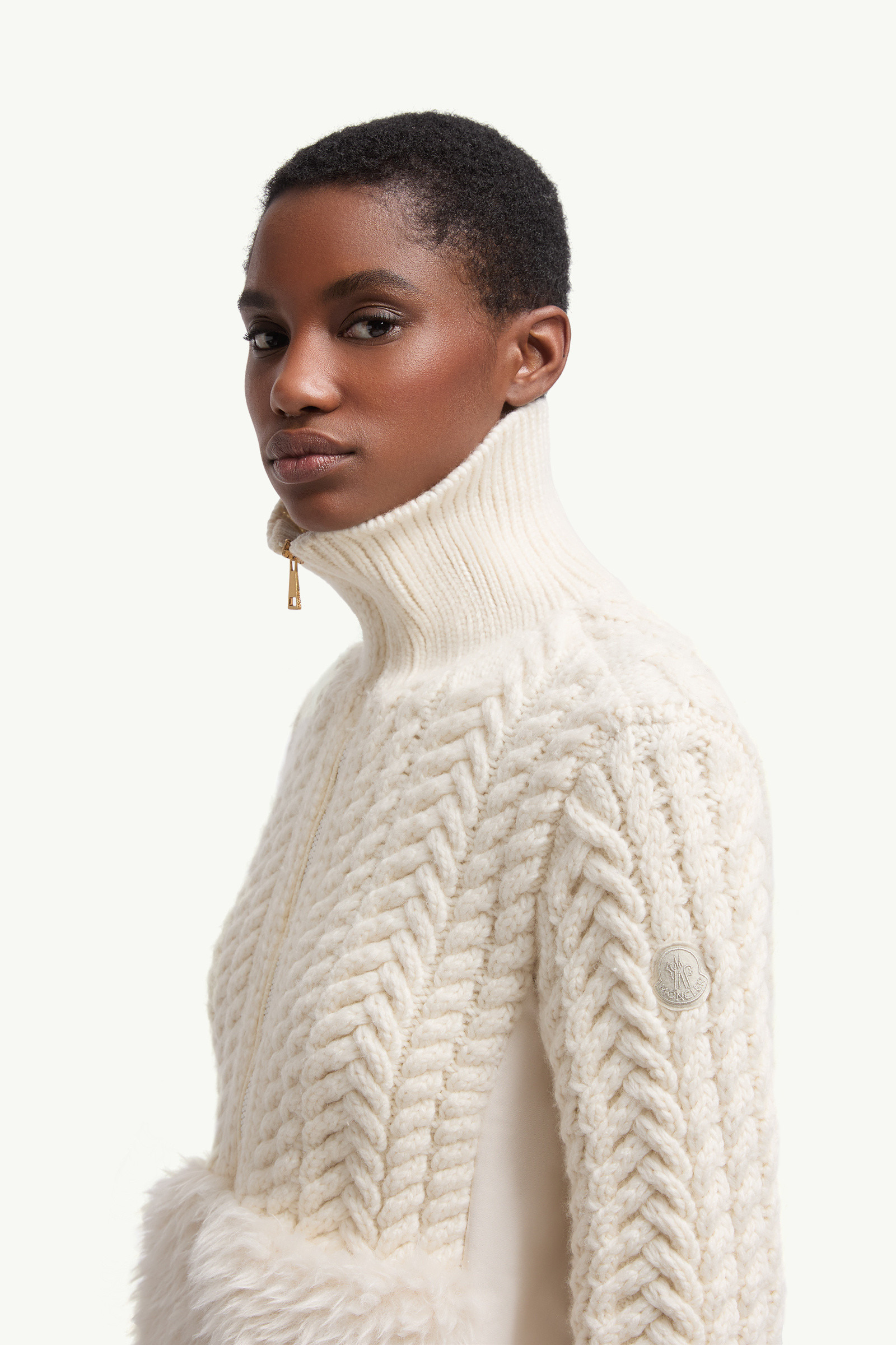 Wool Blend Zip-Up Cardigan - 4