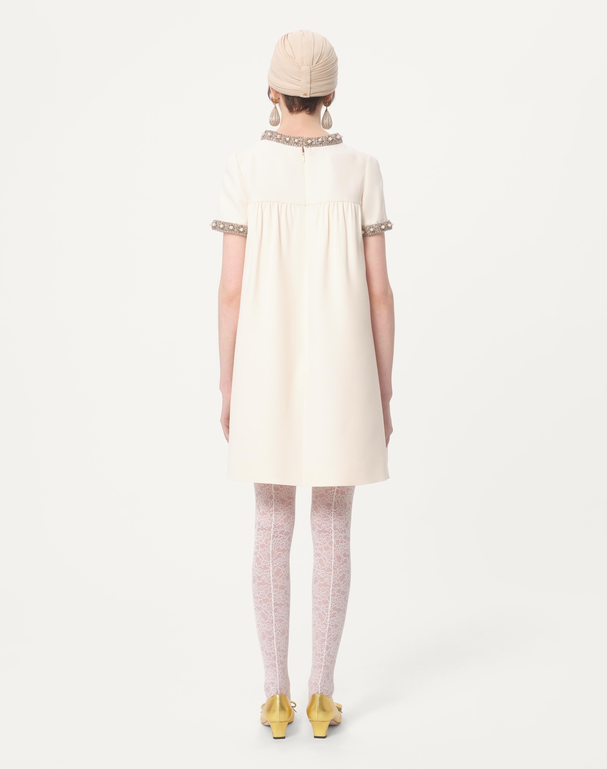 EMBROIDERED CREPE COUTURE SHORT DRESS - 9