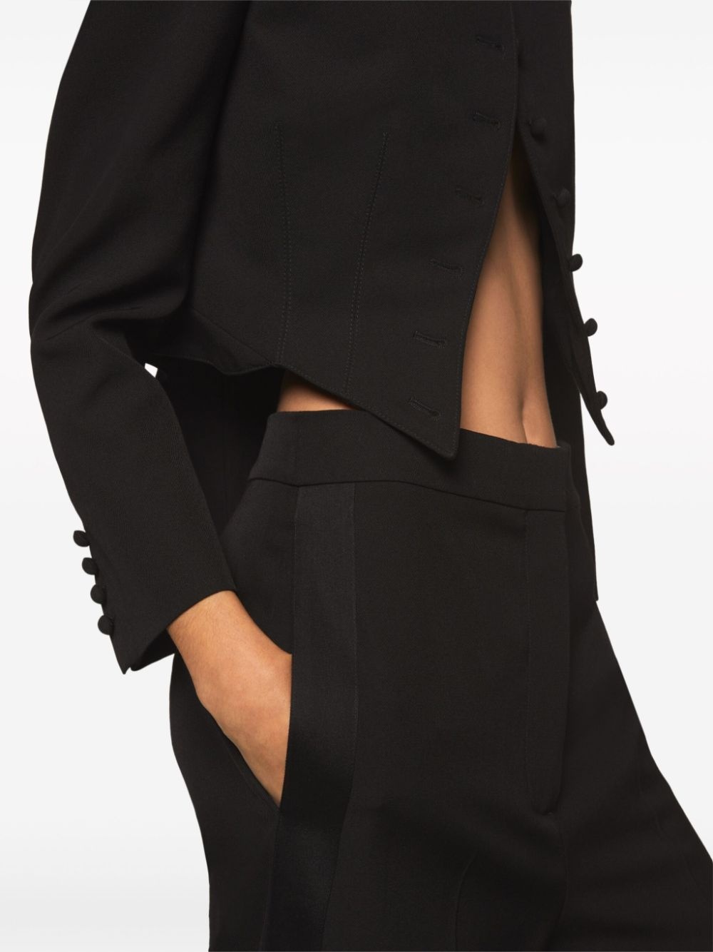 wide-leg wool trousers - 5