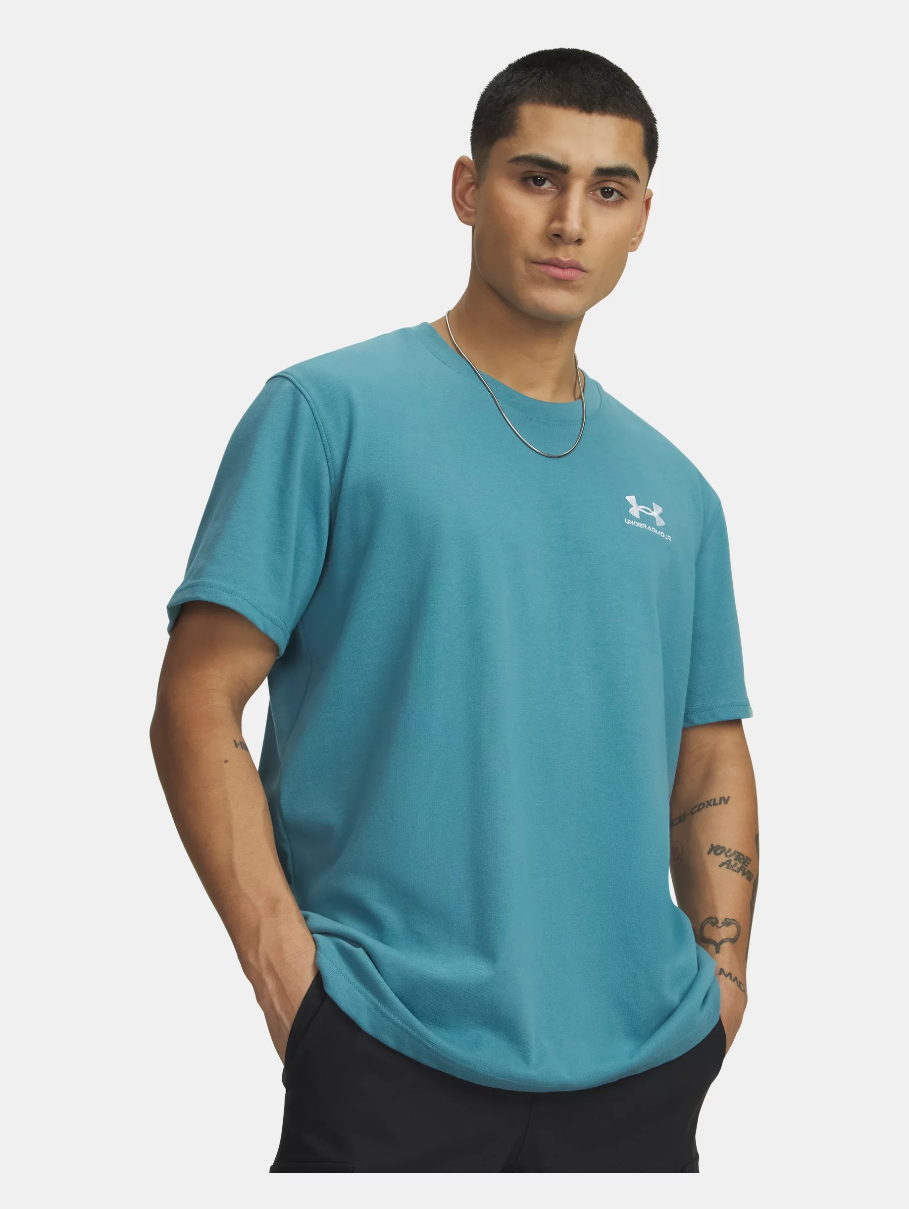 Men's UA Logo Embroidered Heavyweight Short Sleeve - 1