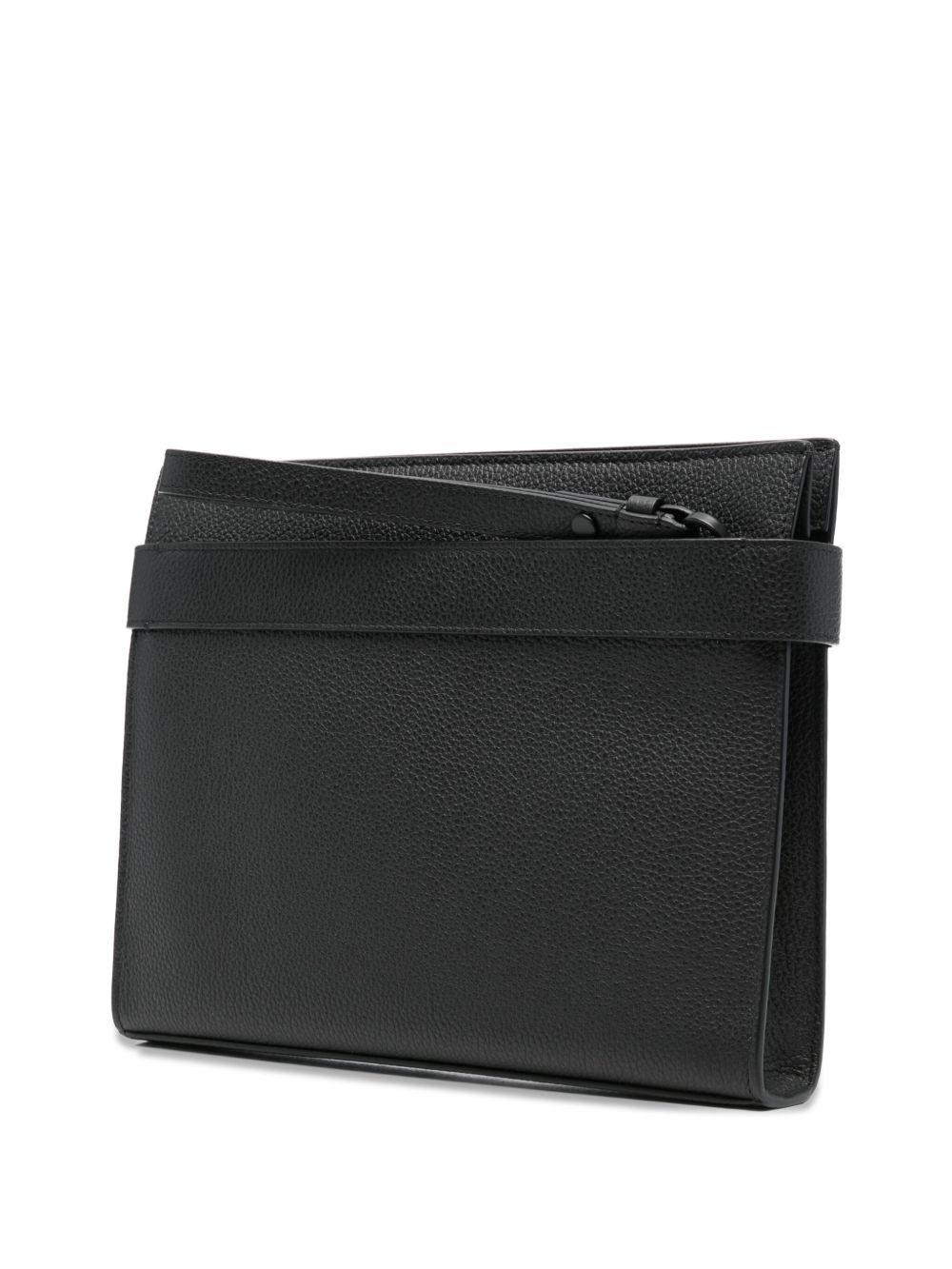 Gancini-buckle leather clutch bag - 3