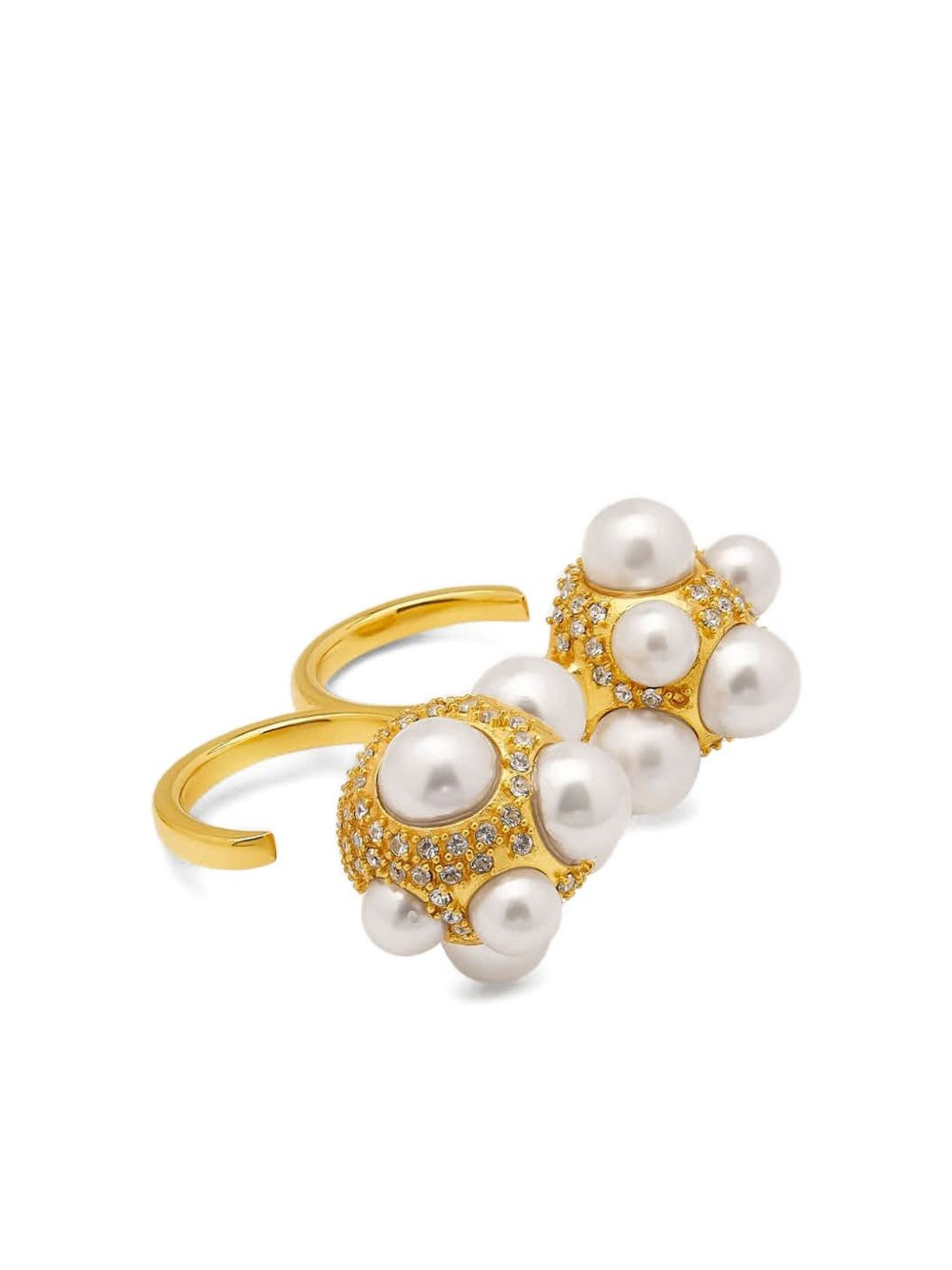 faux-pearl double ring - 3