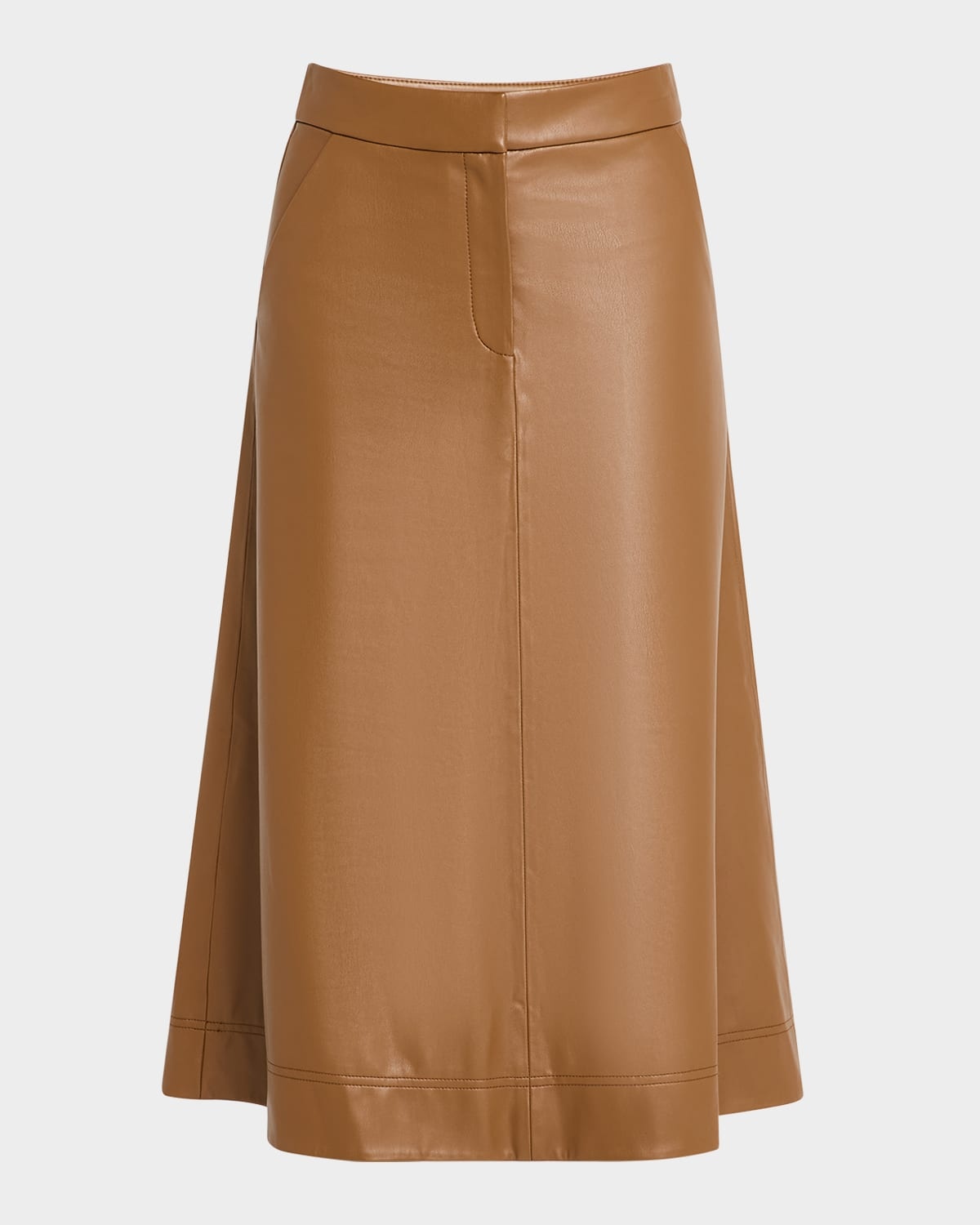 Louise Faux Leather Midi Skirt - 1