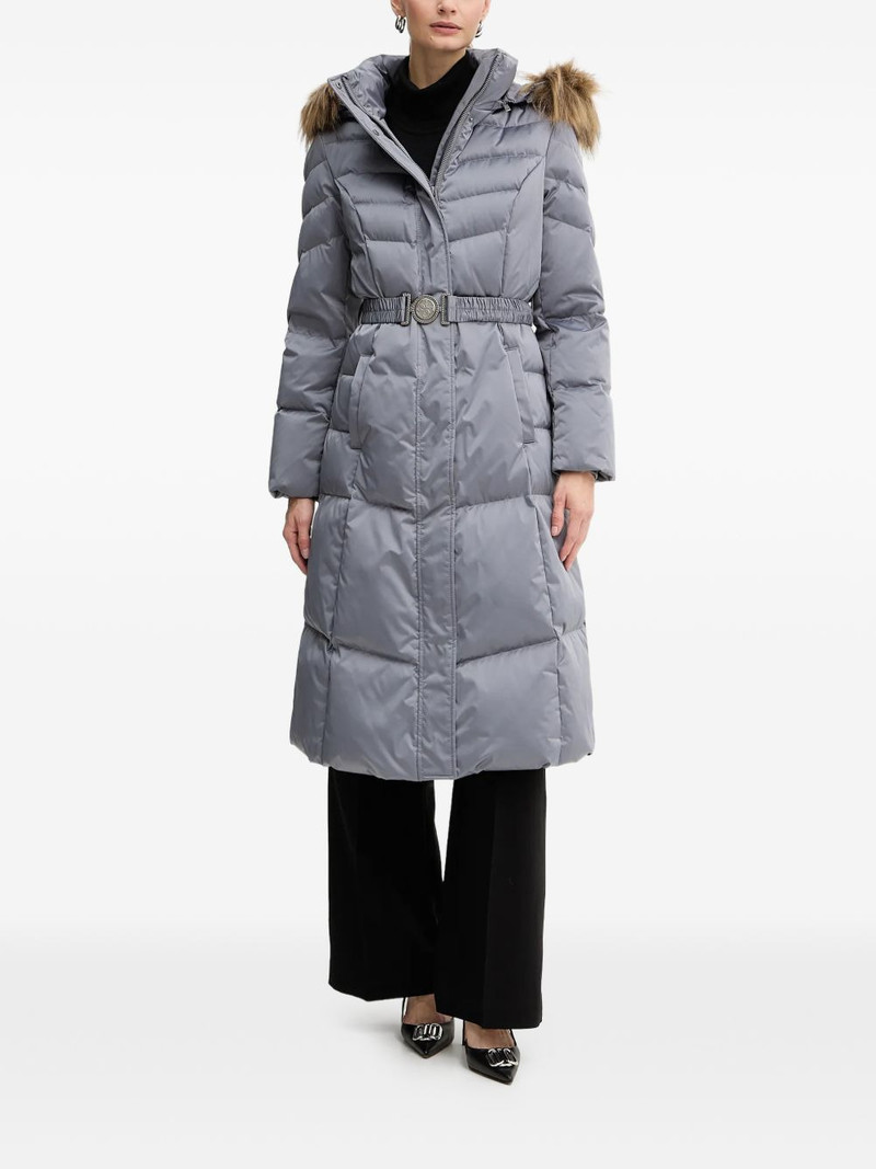 Marina faux-fur hooded belted coat 1