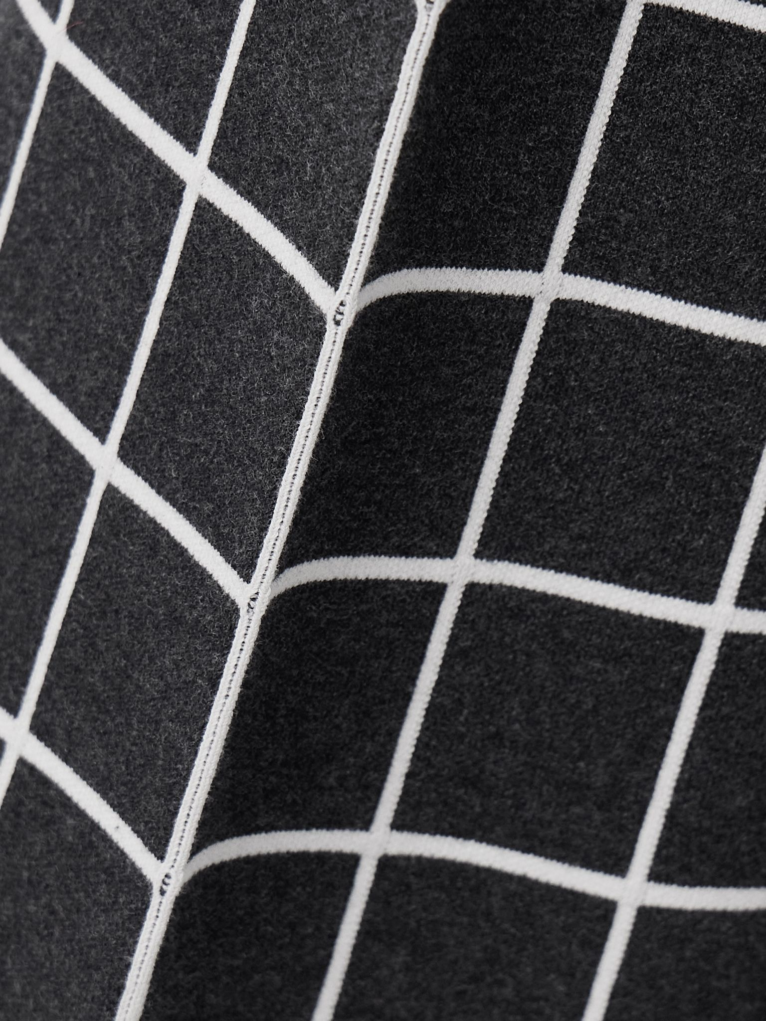 Louis cropped checked cotton-blend straight-leg pants Charcoal - 5