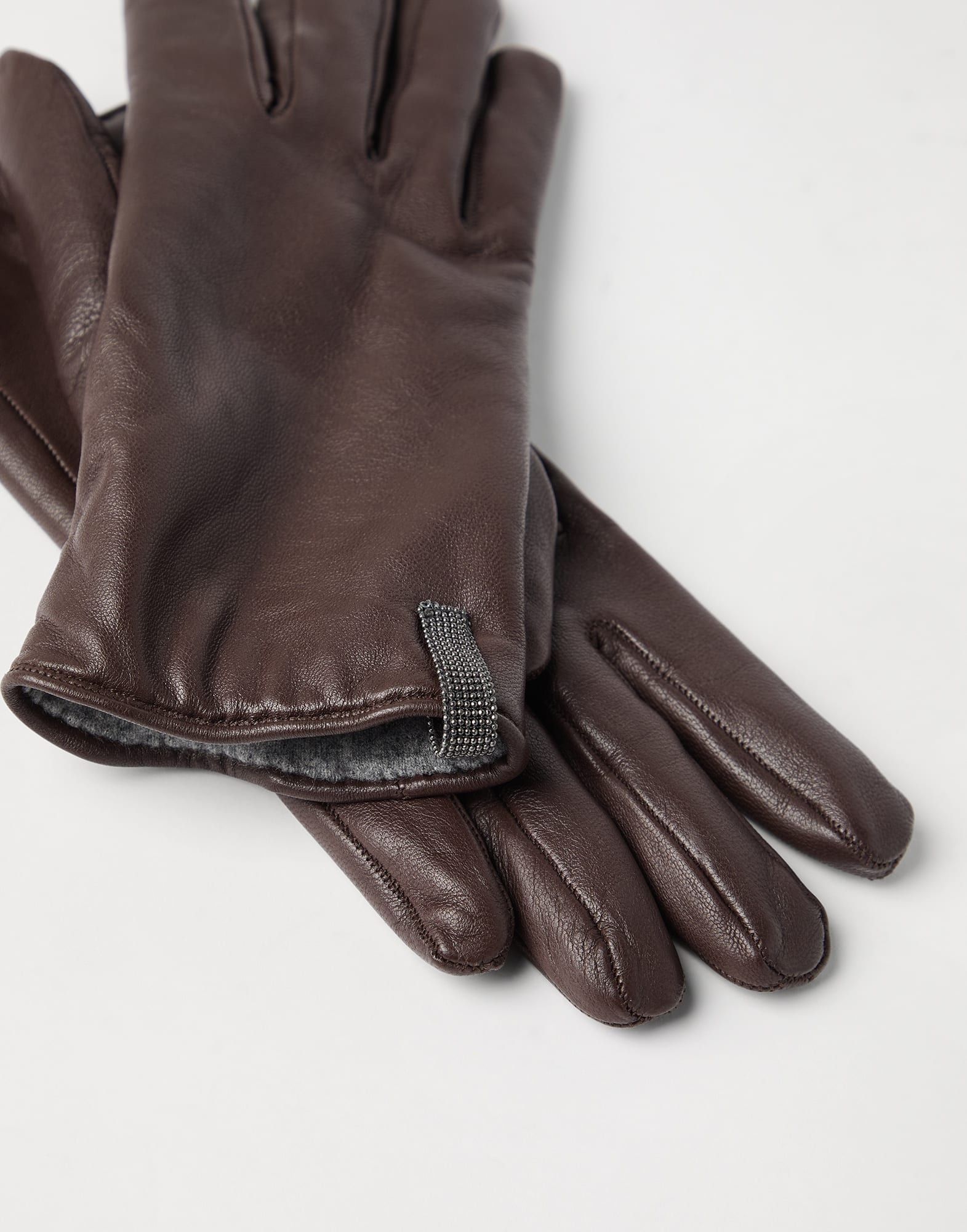 Nappa leather gloves with monili - 2