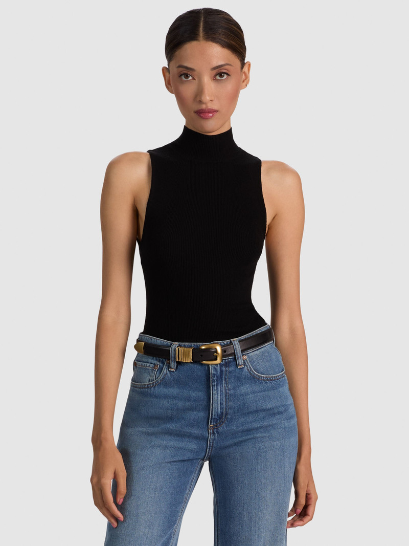 DARCEY WOOL SLEEVELESS TURTLENECK - BLACK 2
