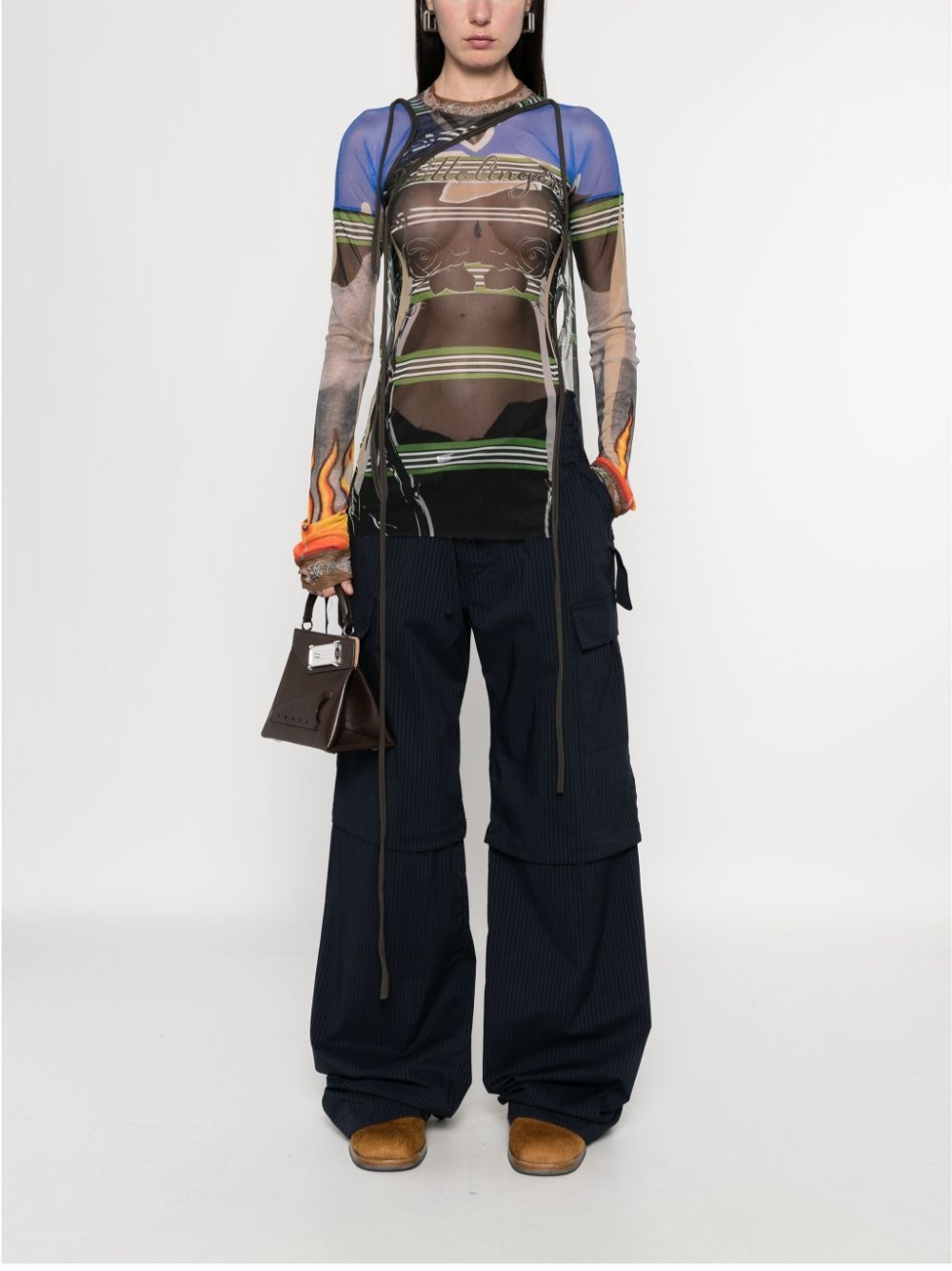 deconstructed mesh T-shirt - 2