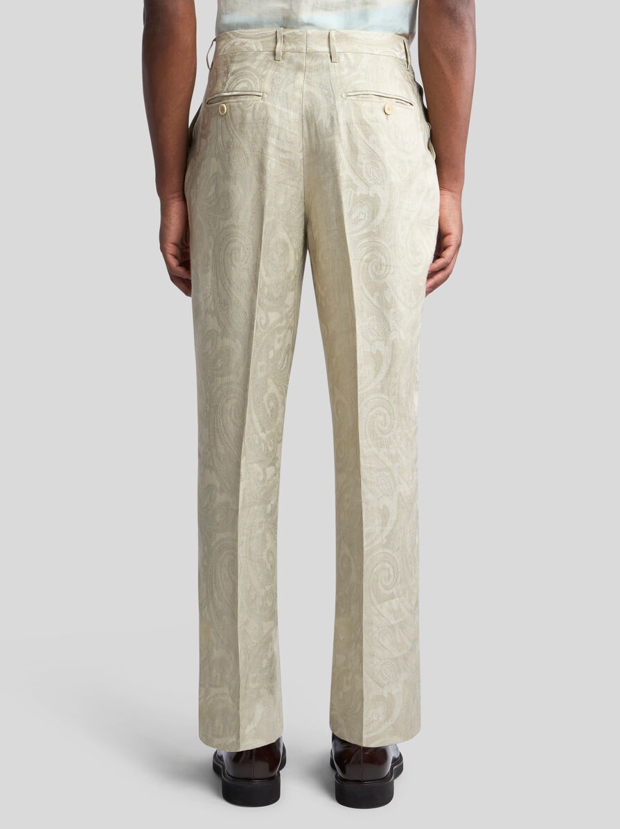 LINEN JACQUARD TROUSERS - 5