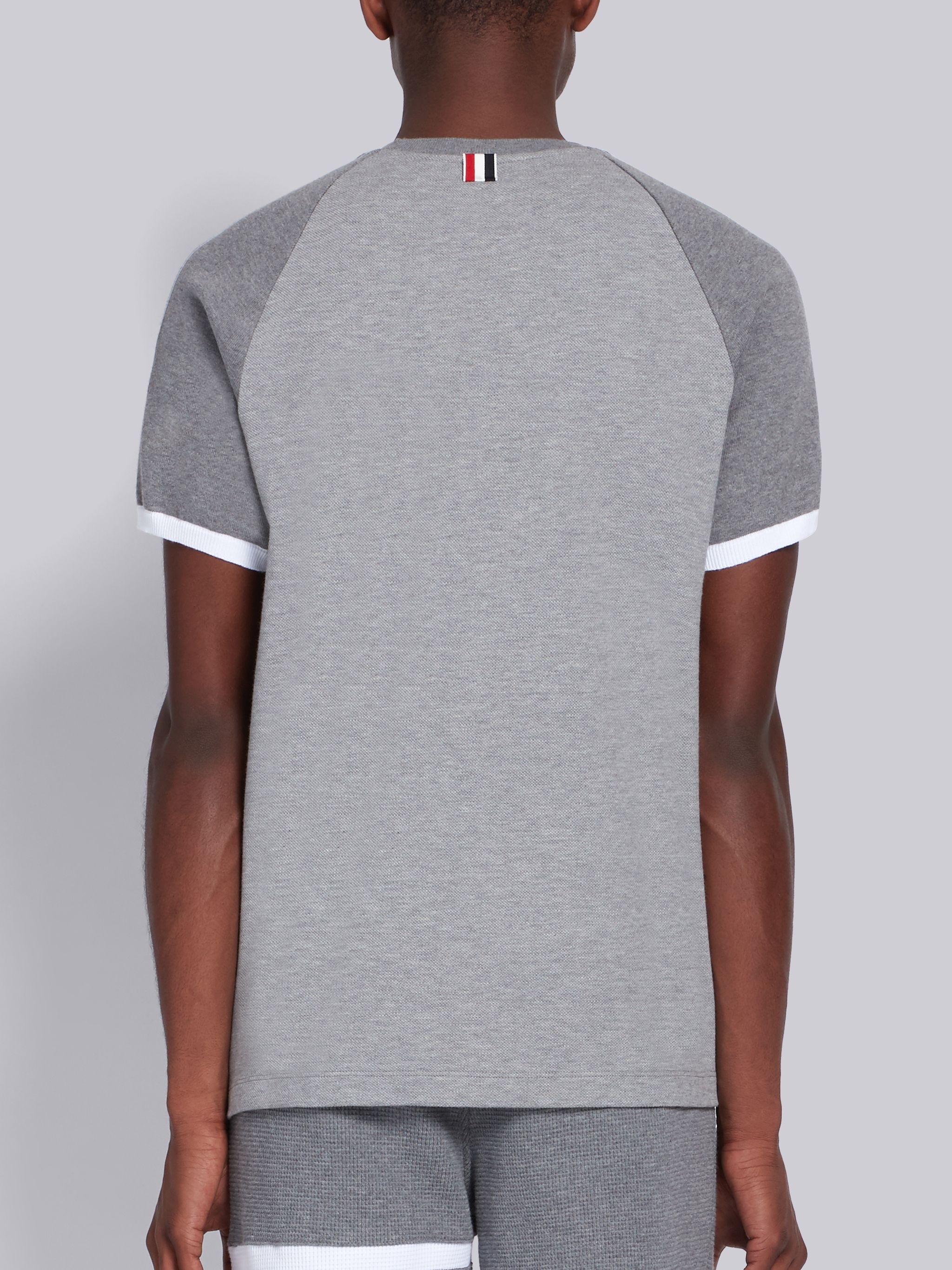 Light Grey Classic Pique RWB Detailing T-shirt - 3