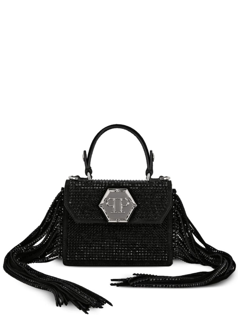 Superheroin crystal-embellished tote bag 1