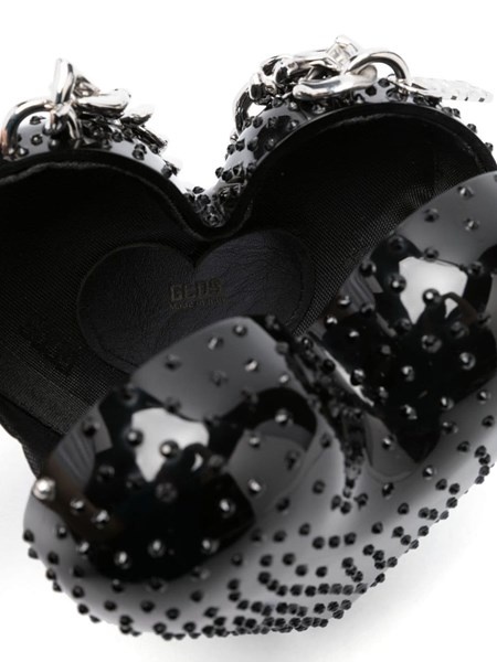 GCDS Iconic Heart mini tote bag with rhinestones