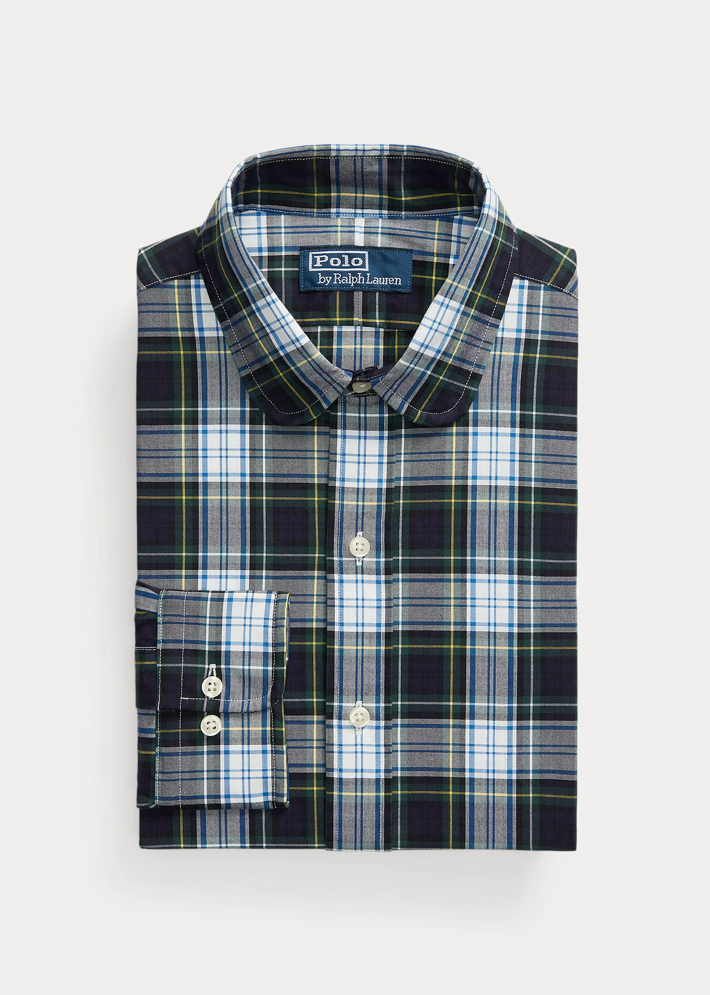 Custom Fit Plaid Poplin Shirt - 1