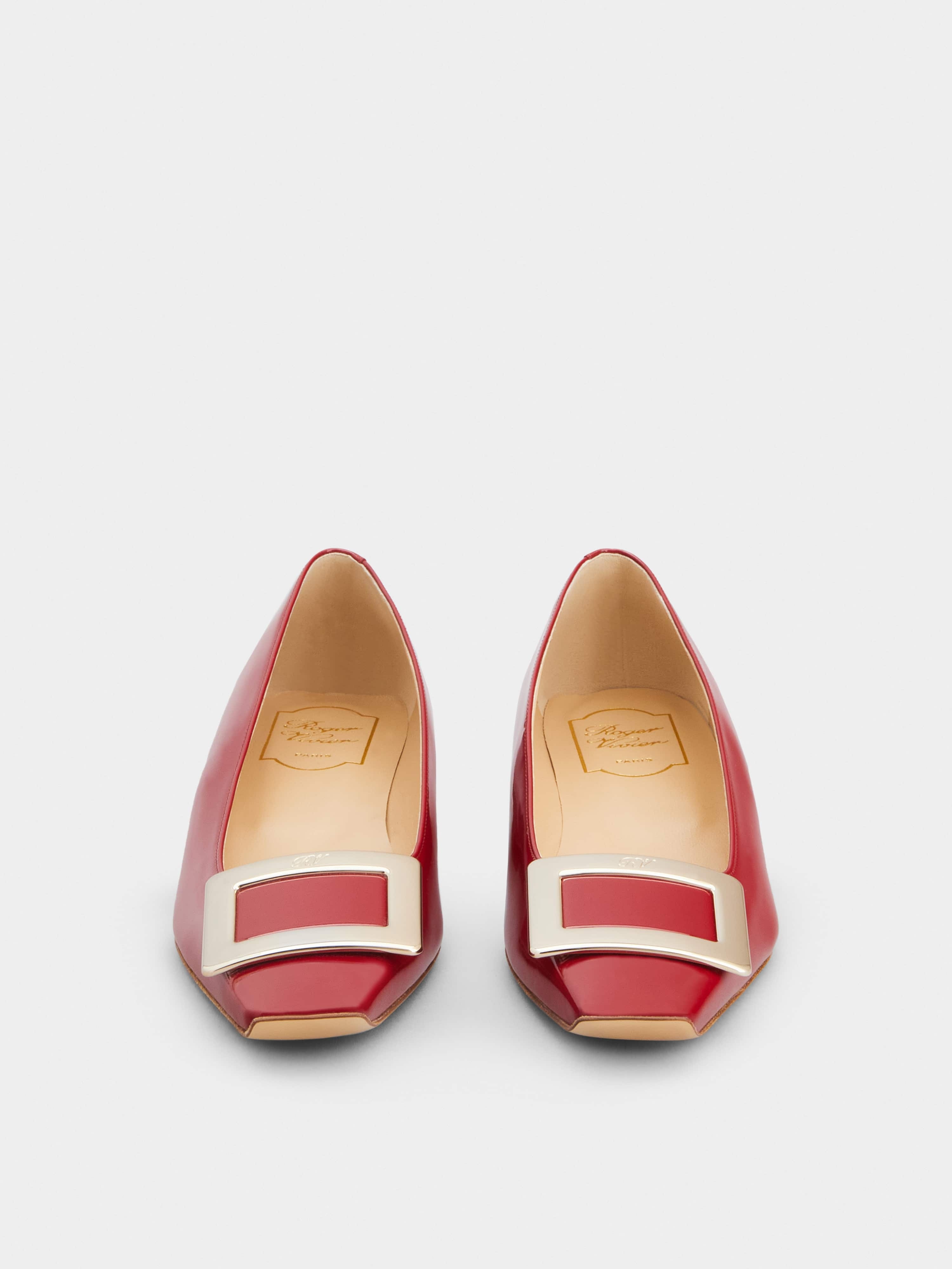 Belle Vivier Metal Buckle Ballerinas in Patent Leather - 7