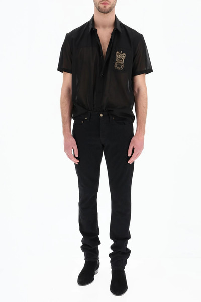 SAINT LAURENT COTTON VOILE SHIRT WITH EMBROIDERY outlook