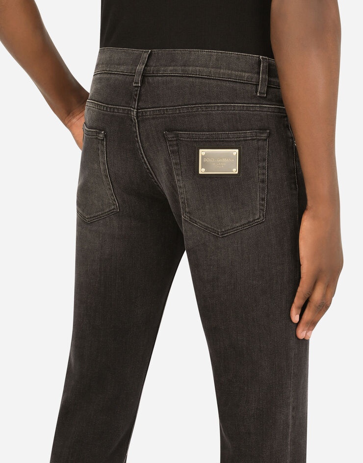 Black wash skinny stretch jeans - 5