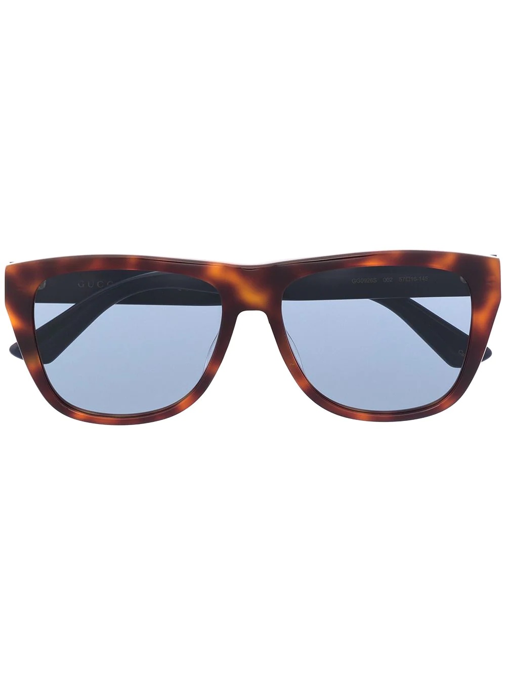 tortoiseshell-effect D-frame sunglasses - 1