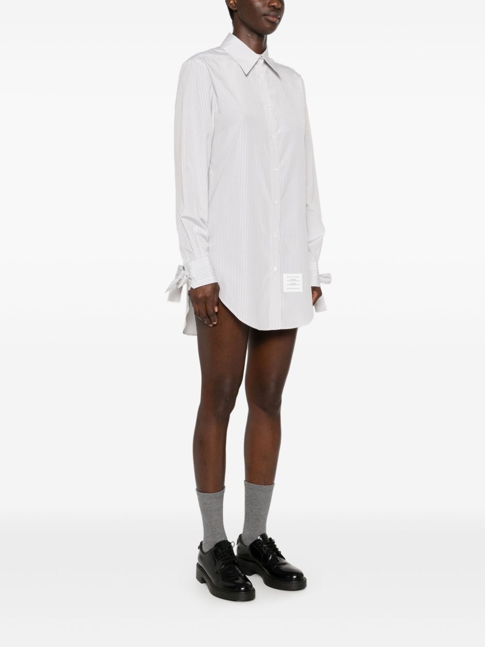 bow-cuff shirt dress - 3