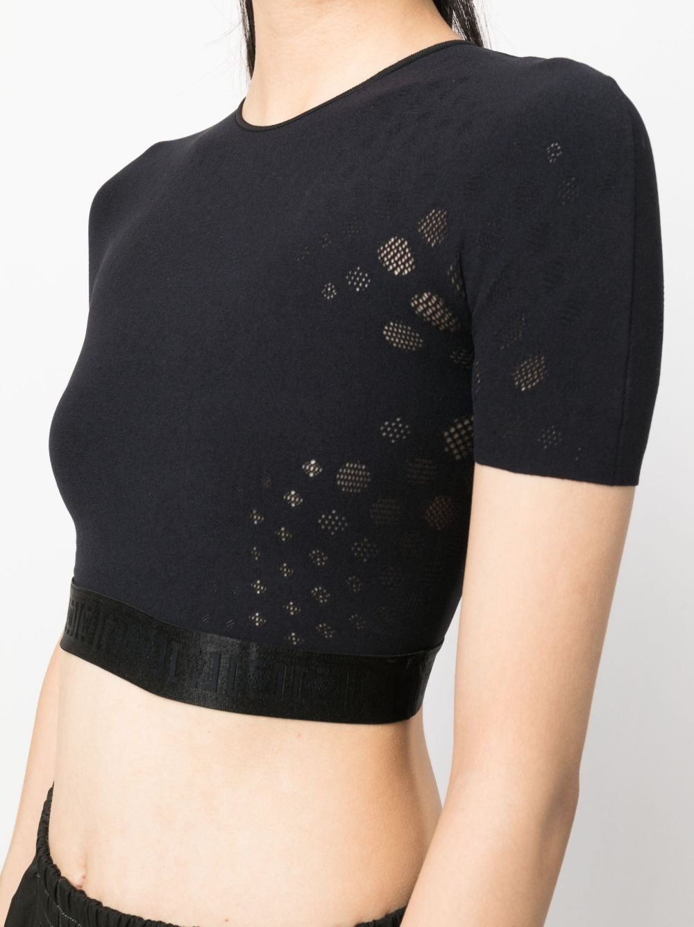 semi-sheer cropped top - 5