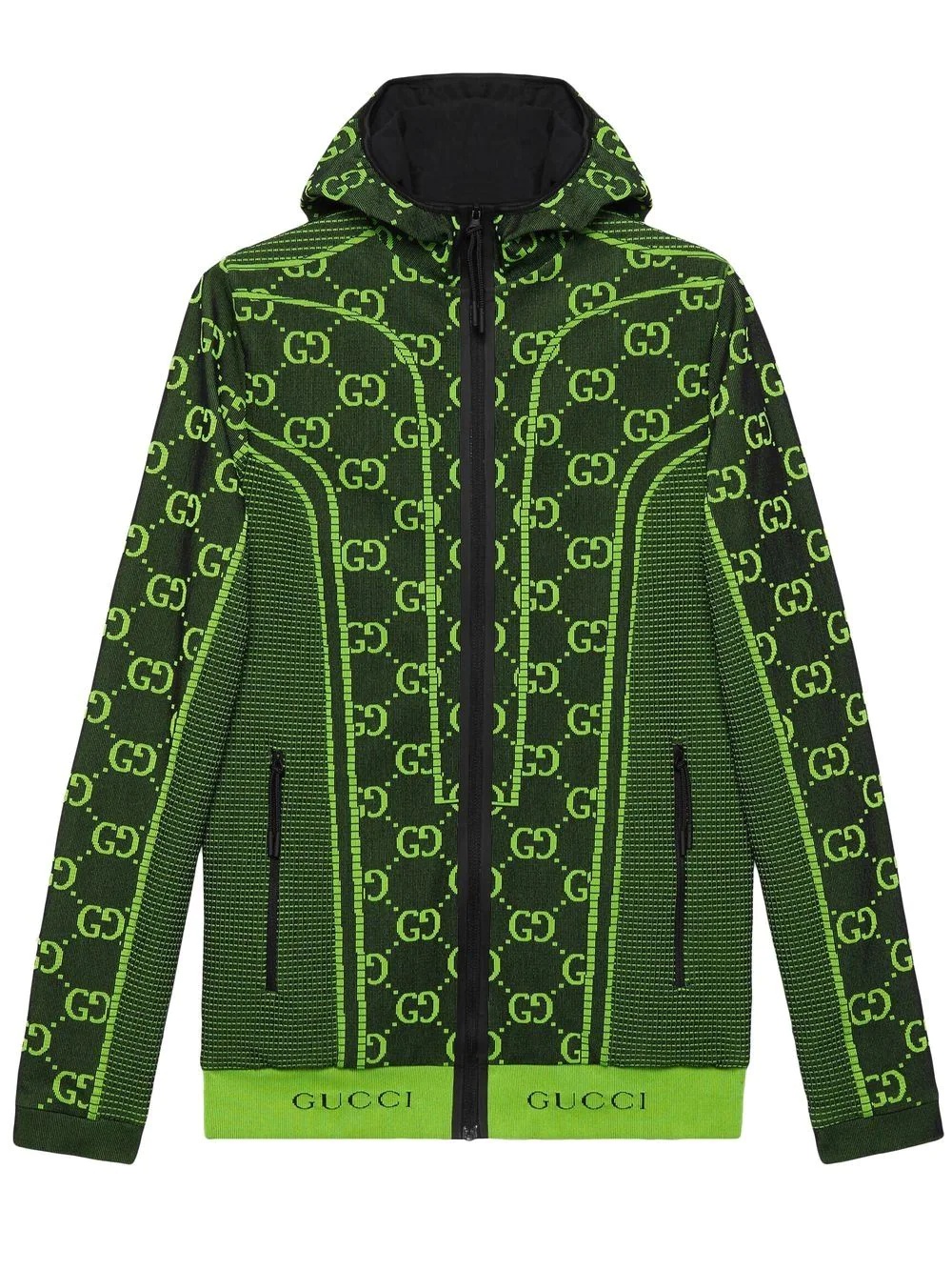 GG-motif zip-fastening hoodie - 1